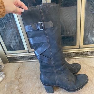 Clarks Leather High Heel Boots SZ 7.5